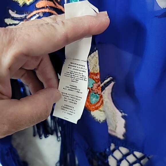 Zingara Women's Size 1 Floral Embroidered Blouse Tassels For Parts! Read - Picture 15 of 16